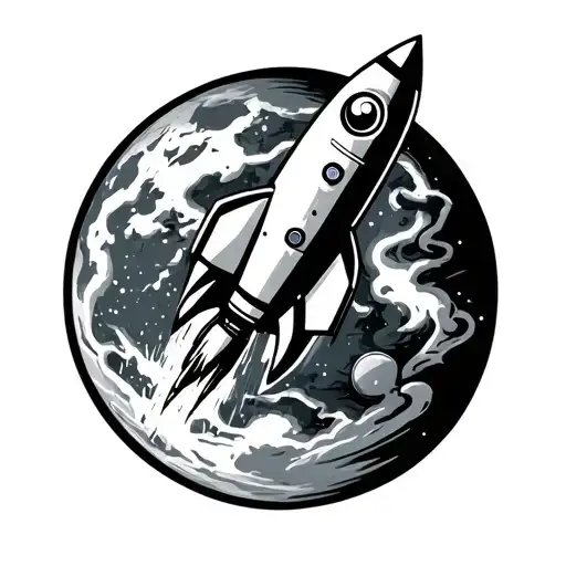 Rocket Ship Leaving Earth
