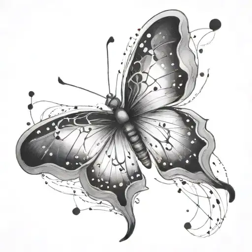 Butterfly With Cancer Constellation Intertwined