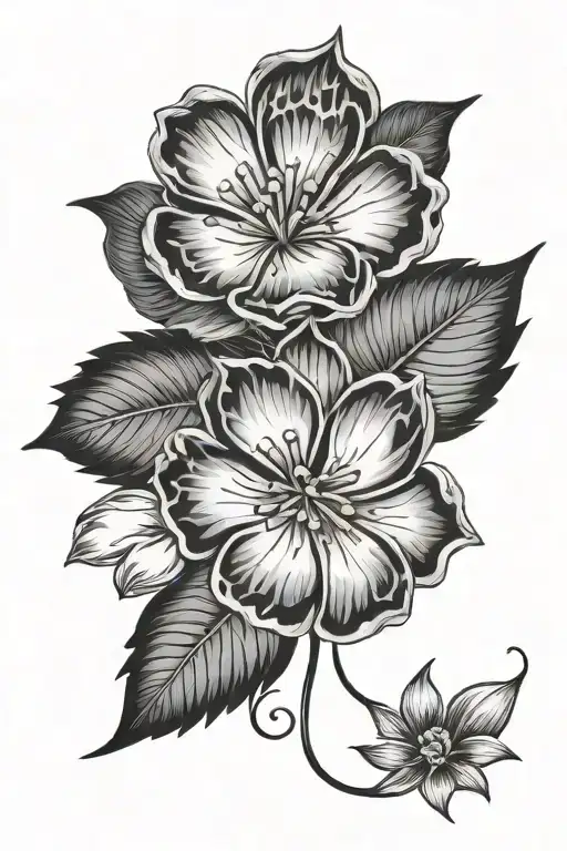 Paw Print With Flower Of September Birth Flower