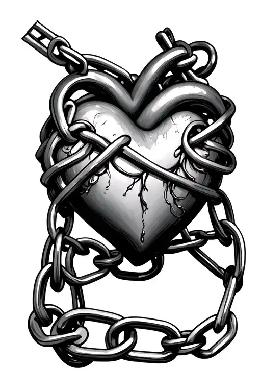 Heart And Chain Wrapped