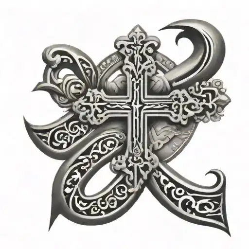 Cross With Arabic Writing