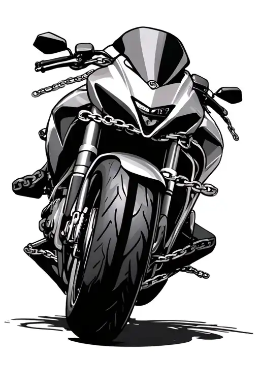 Sportbike With Chain Wrapped