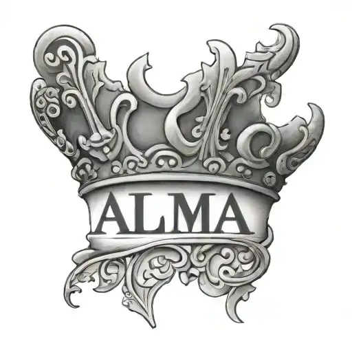 Name Alma With Crown On Top