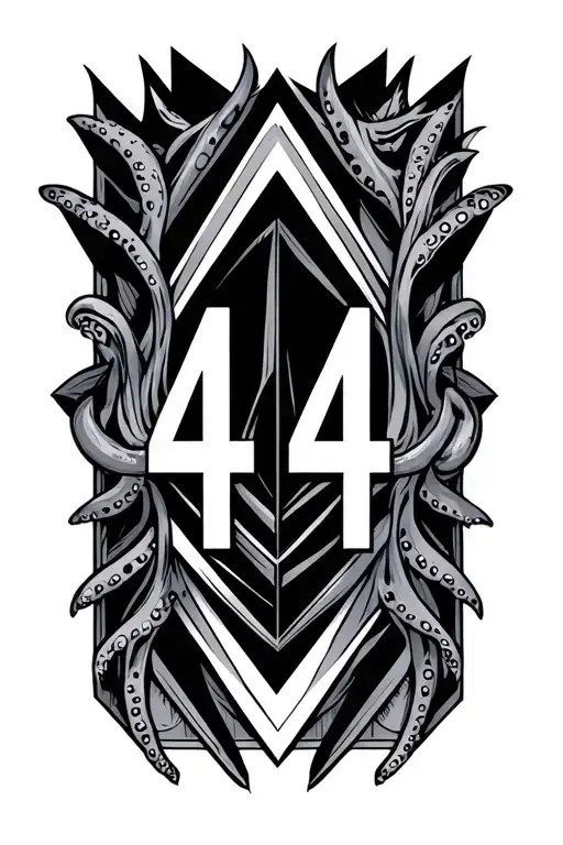 Octogram Geometric With The Number 44 Inside