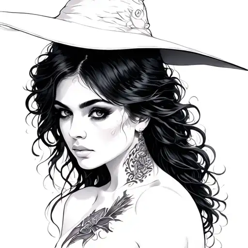 Beautiful Witchy Woman With Raven Hair