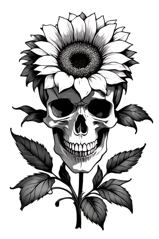 Skull And Sunflower