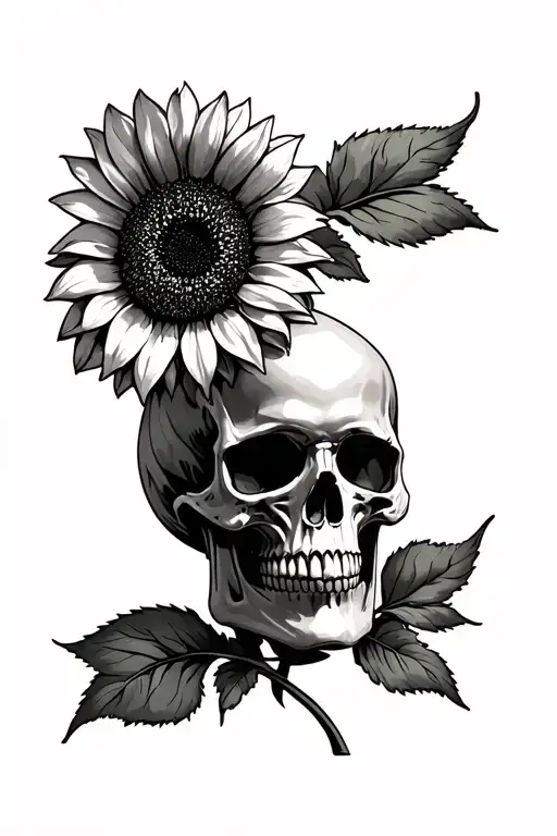 Skull And Sunflower