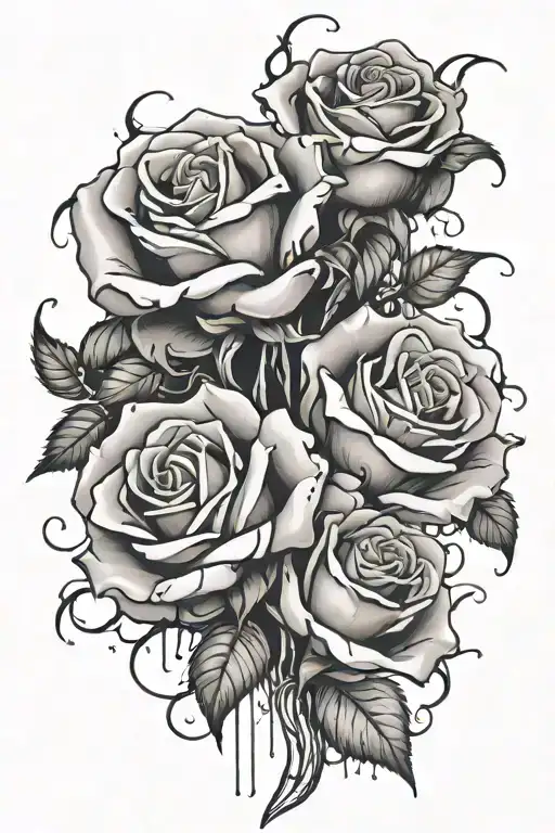 Dripping Roses Intertwined
