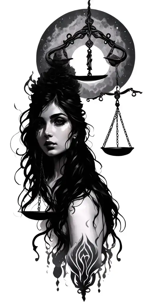 Dark Mystical Yet Real Libra Scales Incorporate Outdoors The Unknown Feminine