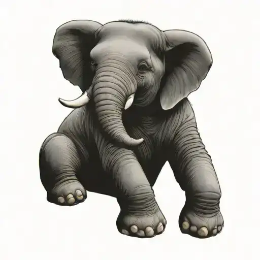Small Elephant Sitting