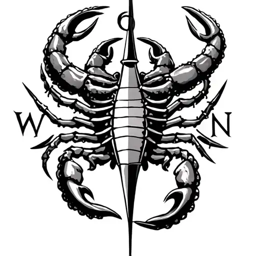 Scorpion Octopus On A Viking Compass