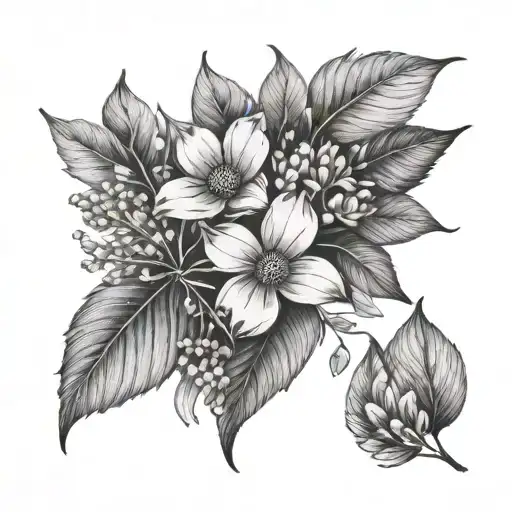 Wildflowers Leaves Sunset Forearm