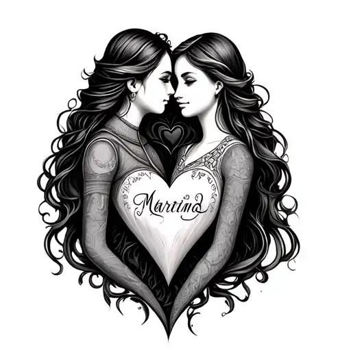 Names Ana And Martina Heart In Heart And They Are On Heart Line