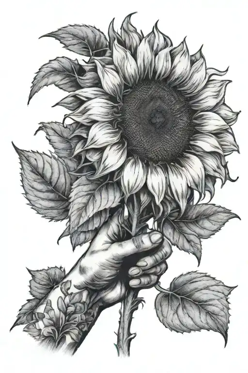 A Hand Holding Up A Sunflower With A Stem That Spells Carmen
