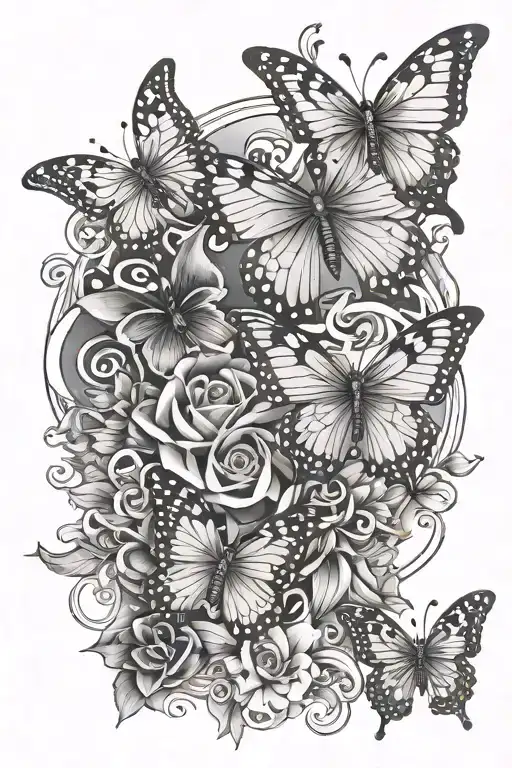 The Name Donna With Butterflies And Symbols Of Love