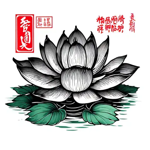 The Stamp Inside Has A Lotus And A Vietnamese Leaf Hat