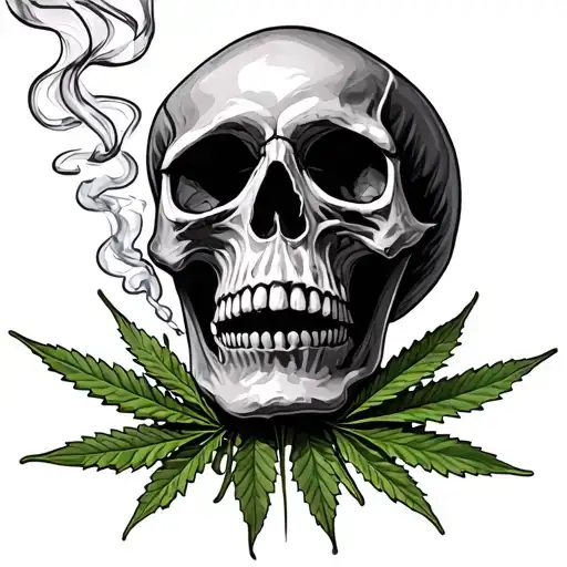 Skull Smoking Weed