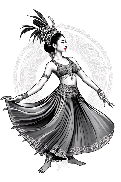 Thai Dancer Gracefully Moving