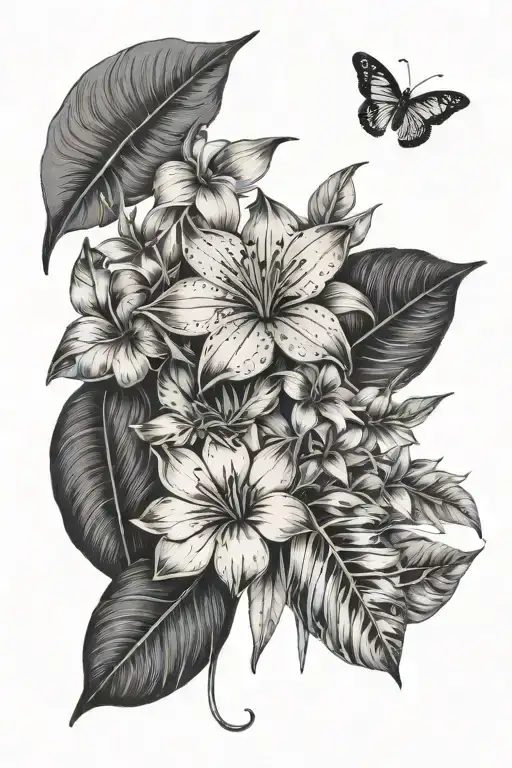 Safari Jungle Leaves And Flowers