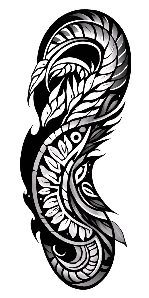 Full Sleeve Polynesian Tattoo Design