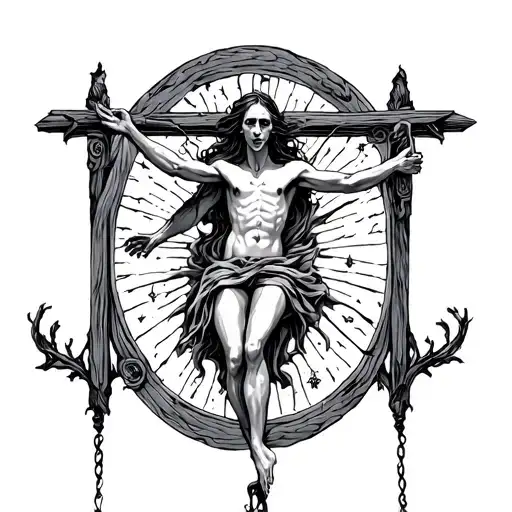The Hanged Man Blackwork