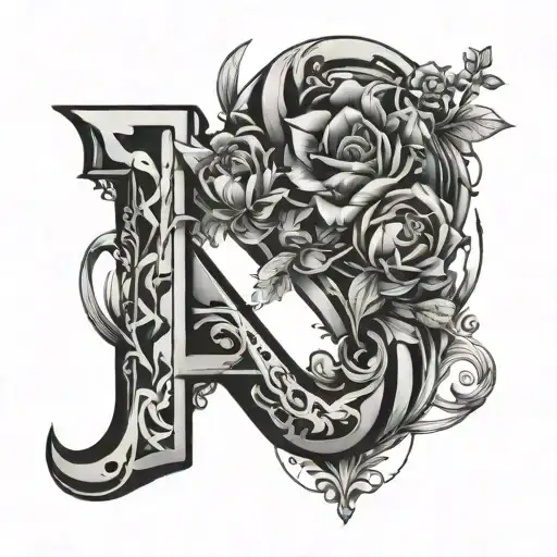 Letter A And F Love Geometric Design Incorporating