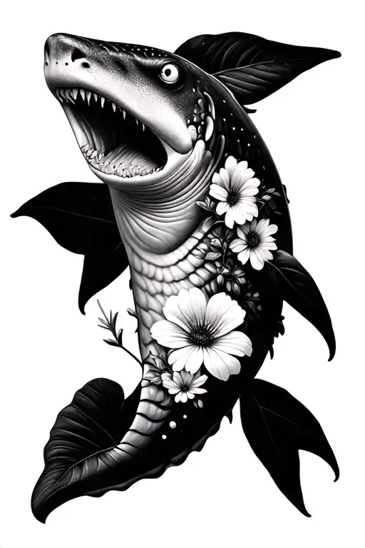 Whale Shark Made Entirely Of Flowers