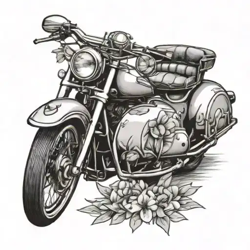Sidecar 1954-2022 With Flower Outline