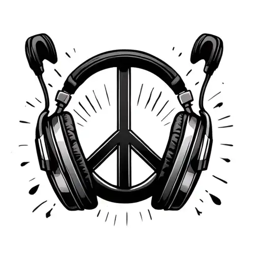 Peace Sing With Headphones On