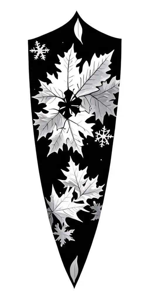 Snowflakes And Leaves Falling