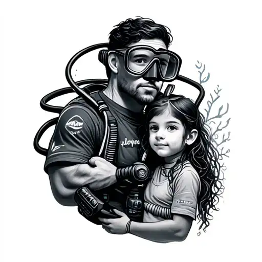 Scuba Dad And Daughter