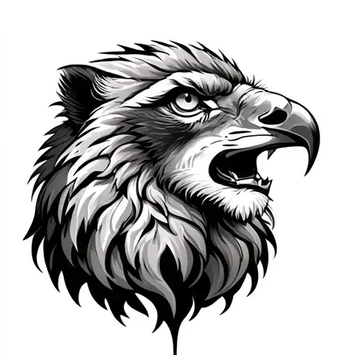 Lion Head Eagle Lion Female And Eyes