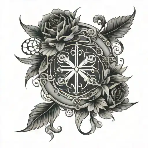 Full Back Tattoo With Slavic Designs Around The Text