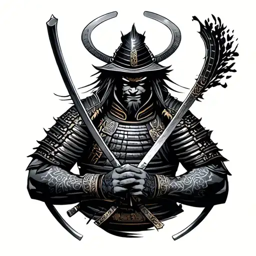 Samurai Warrior Holding