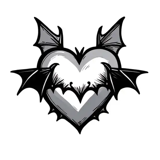 A Heart With Bat Wings In Cute Way