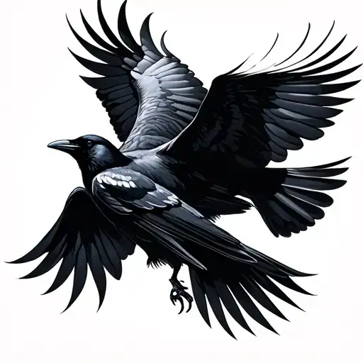 Minimalist Crows Flying