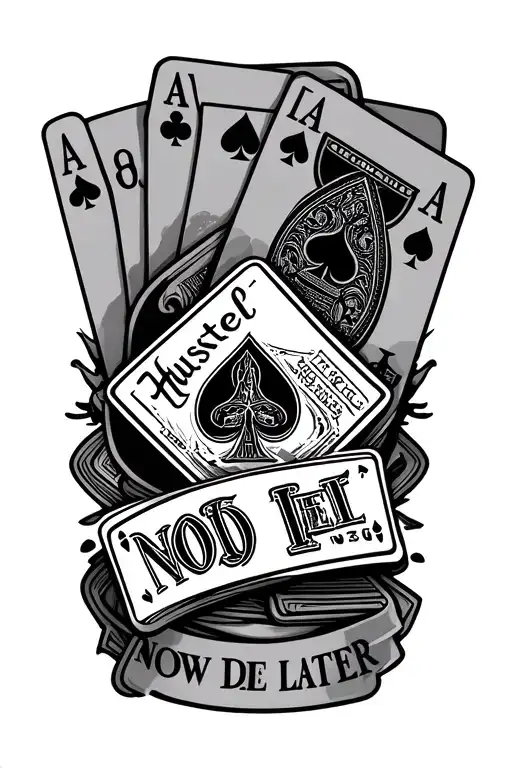 The Word Husstel Now Die Later In The Middle With Three Aces And A Money Stack
