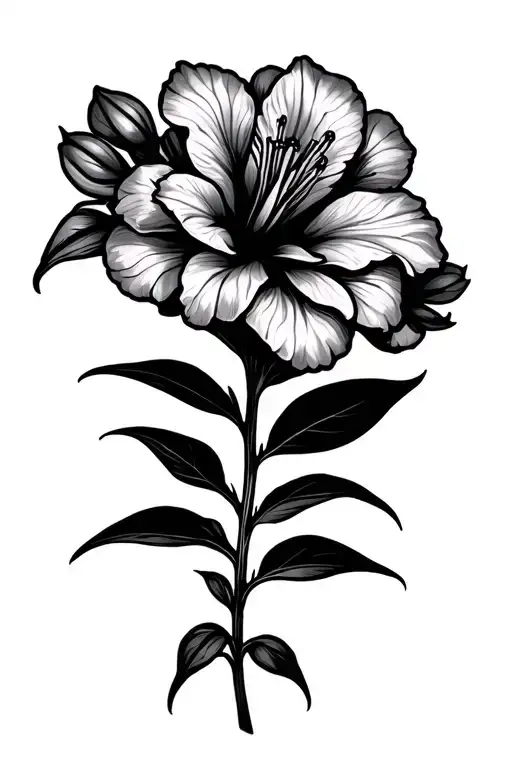 Azalea Flower With Long Slender