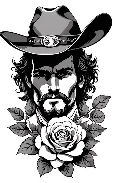 Western Cowboy And Roses