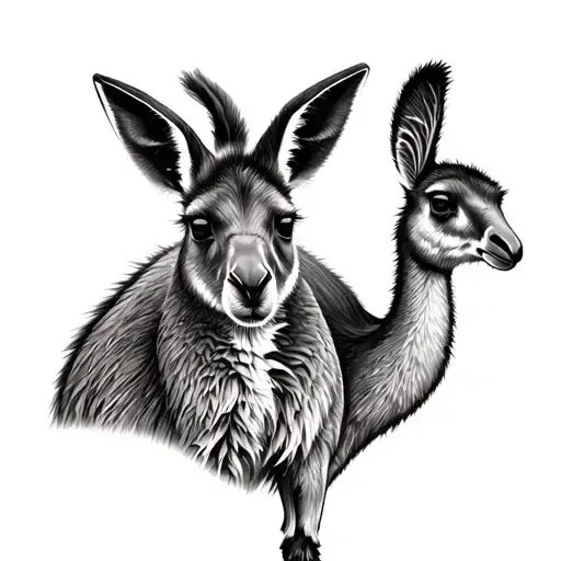 Kangaroo And Emu