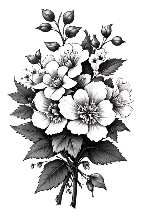 Hawthorn Flower Honeysuckle Vine Larkspur Flower Bouquet