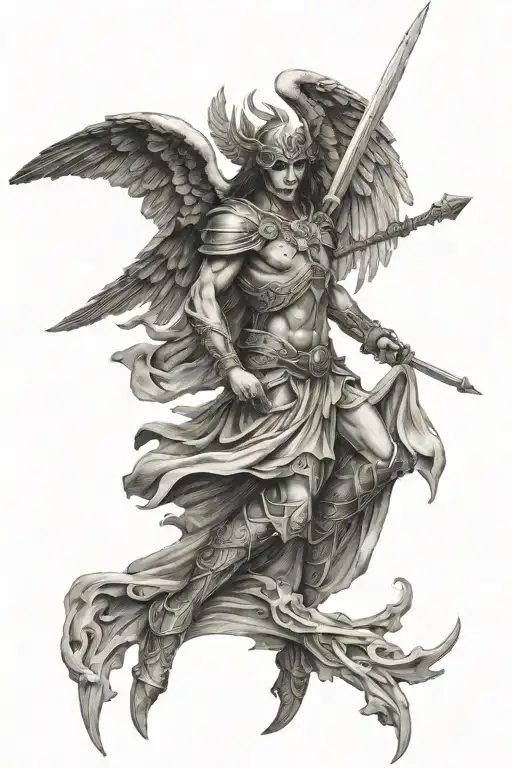 Warrior Angel Fighting Angel Of Death