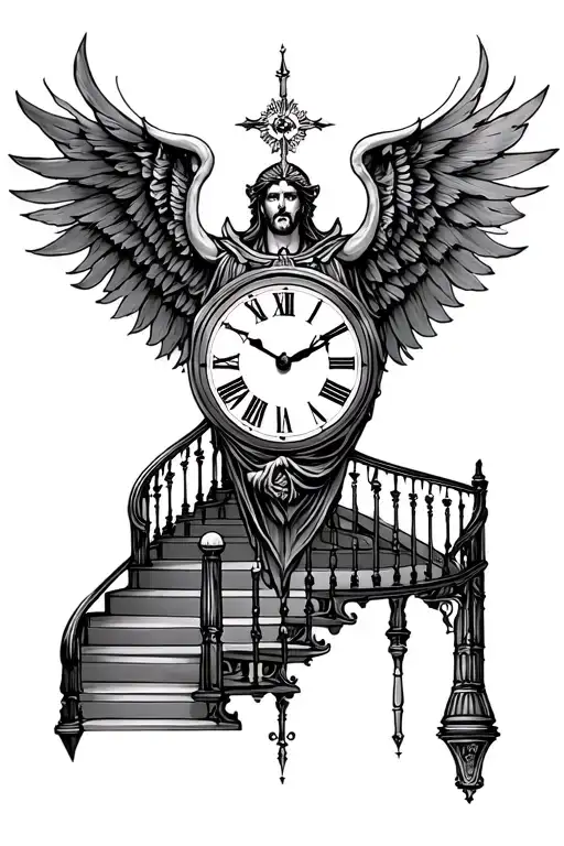 God Clock And Staircase