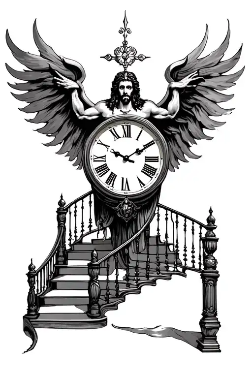 God Clock And Staircase