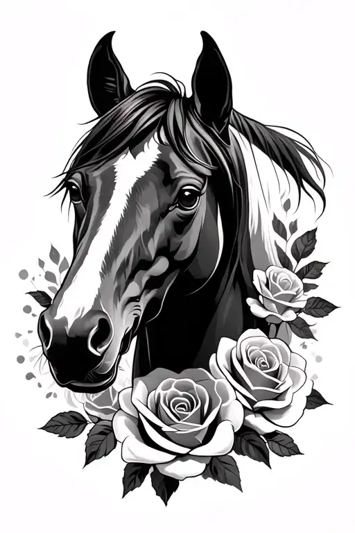 Horses Roses Dogs Head