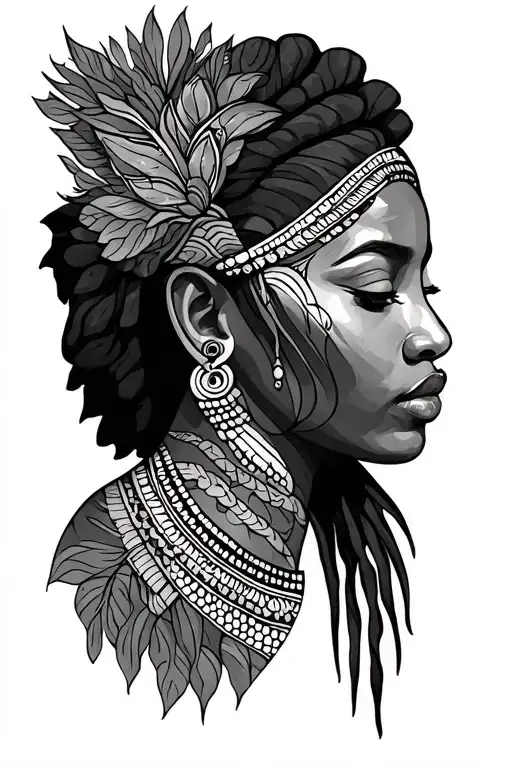 African Khoi San Art Tattoo Sleeve