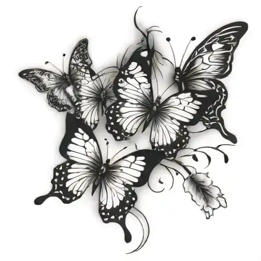 Love Beauty Peace In Japanese With 3 Butterflies Around It