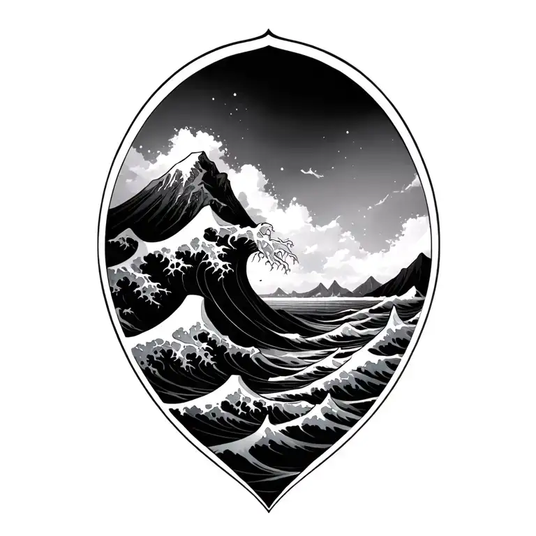 Mountain And Sea Wave