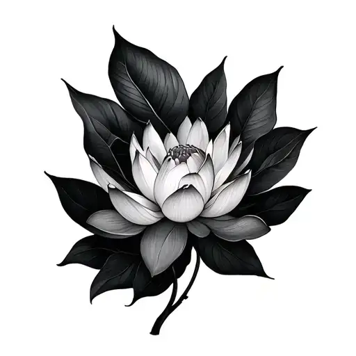 Lotus Flower Large Black Leaves