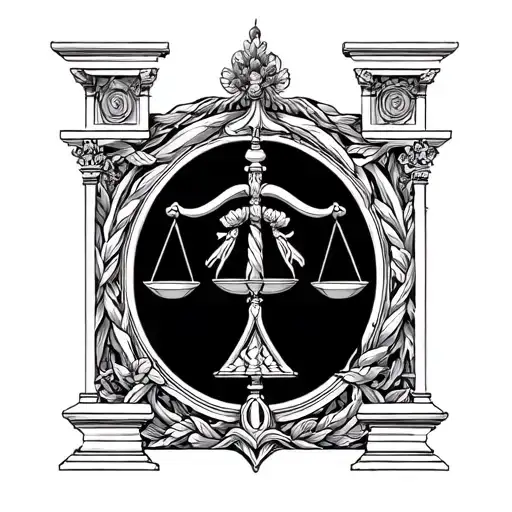 A Libra Zodiac Symbol Intertwined With Intricate Italian Architecture